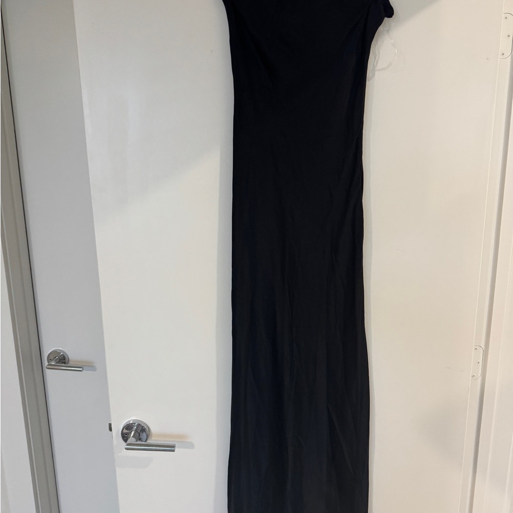 Black Satin Midi Dress Never Worn with Tags